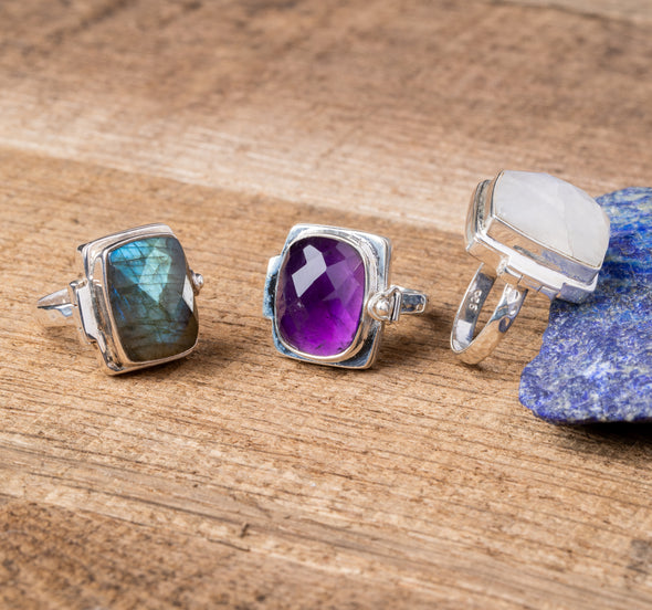 Hinged Locket Poison Rings