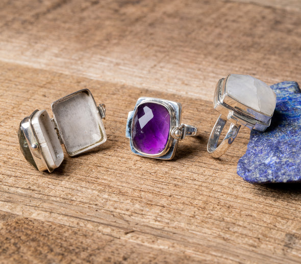 Hinged Locket Poison Rings