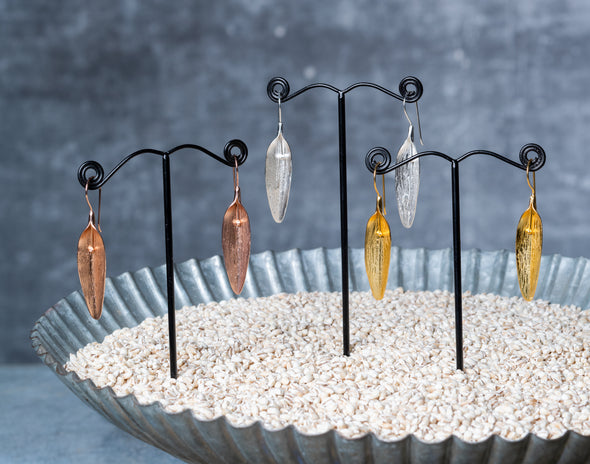 Curled Leaf Drop Earrings