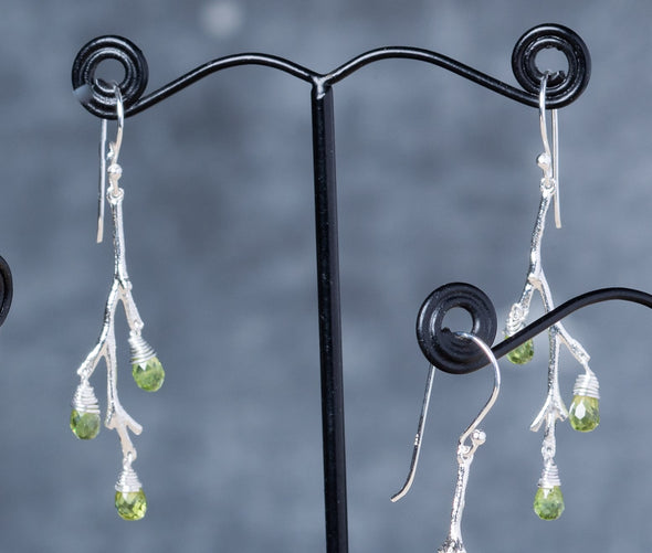 Branched Stone Drop Earrings