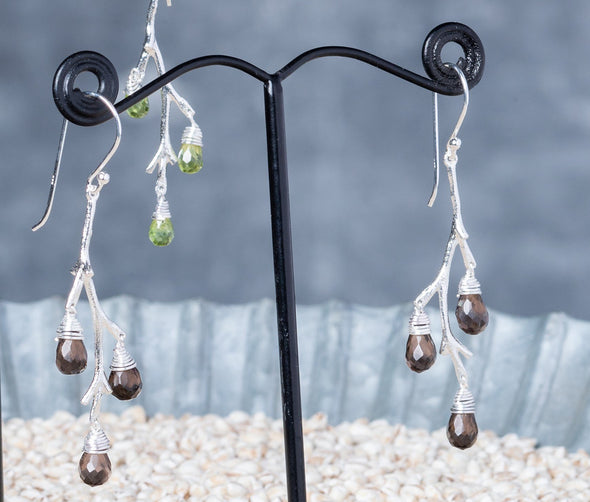 Branched Stone Drop Earrings