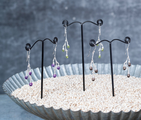 Branched Stone Drop Earrings