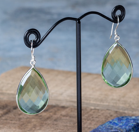 Mosaic-Cut Teardrop Earrings