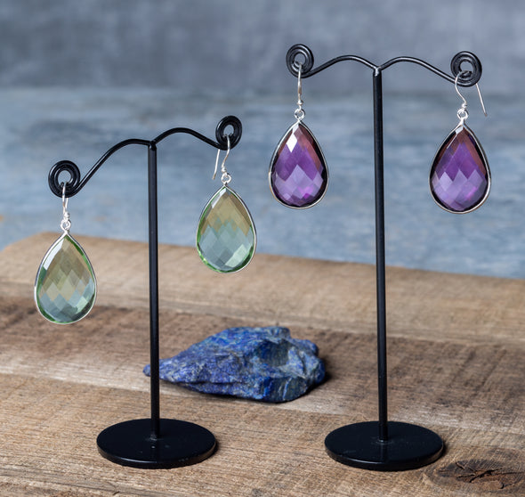 Mosaic-Cut Teardrop Earrings