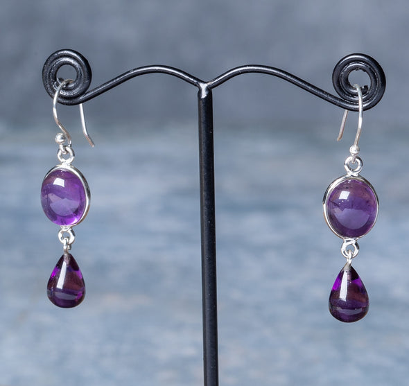 Oval + Teardrop Cabachon Earrings