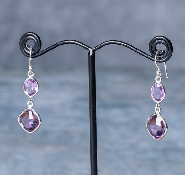 Sparkling Faceted Stone Earrings