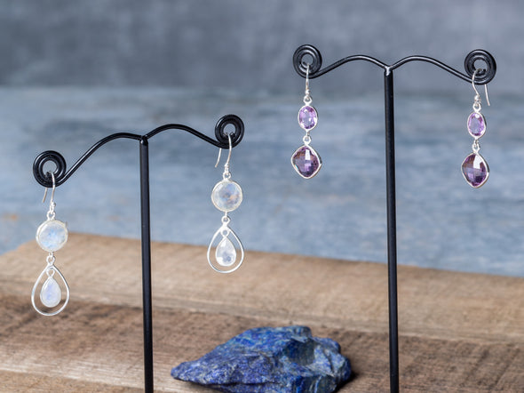 Sparkling Faceted Stone Earrings