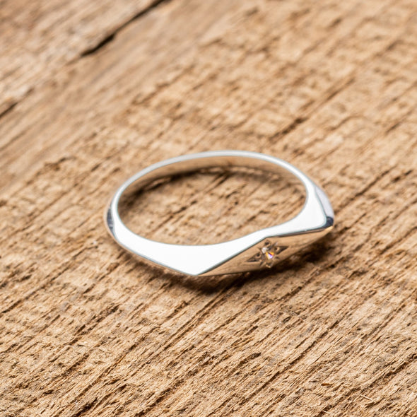 Narrow Diamond-Cut Sparkle Rings
