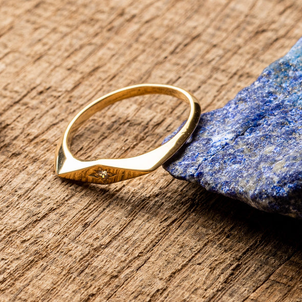 Narrow Diamond-Cut Sparkle Rings